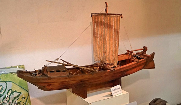 茨城県の境町歴史民俗資料館の高瀬舟模型